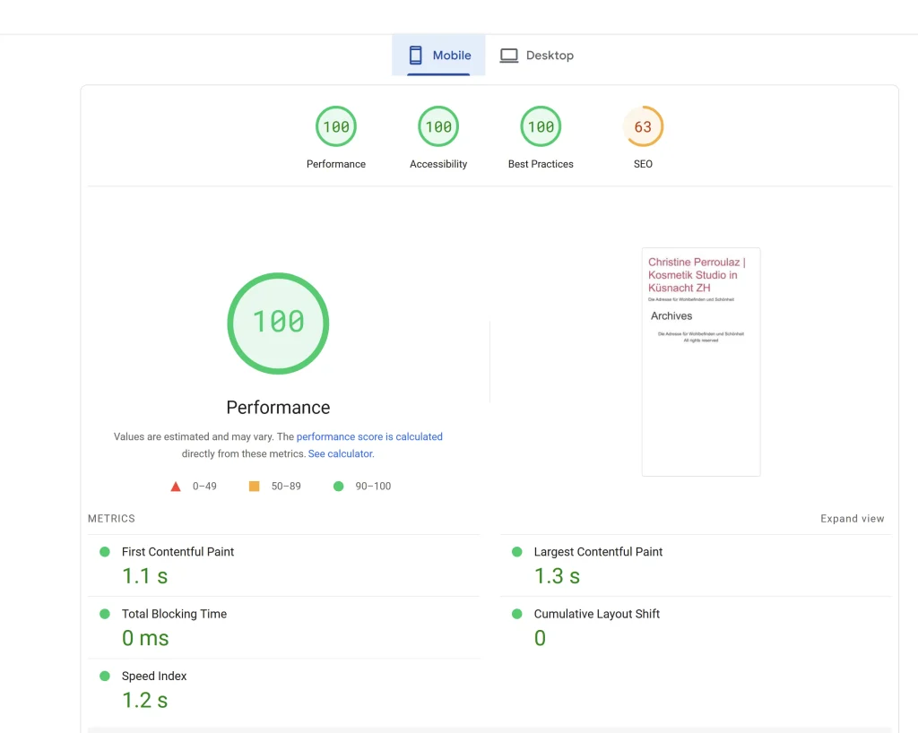 Hello Elementor Theme Review: Fast and Clean WordPress Theme With Minimal Styling 3 Hello Elementor theme mobile page speed score