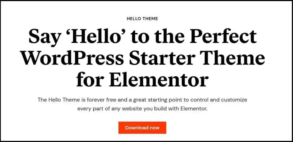 What is the Elementor Hello Theme