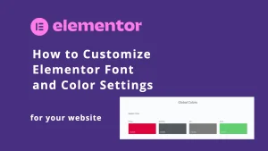 Welcome 6 Elementor font and color settings